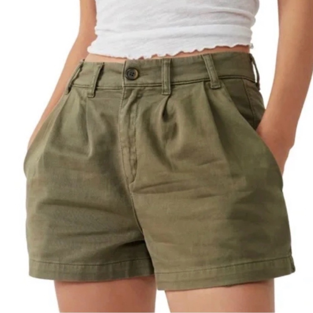 Free People Billie Chino Olive Green Shorts 4